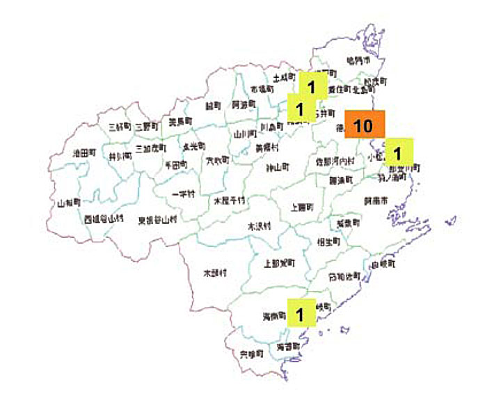 図4　徳島県における血液内科医の分布